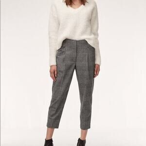 Wilfred Womens Chambery Ankle Pants 8 Grey Glencheck Plaid Wool Cashmere